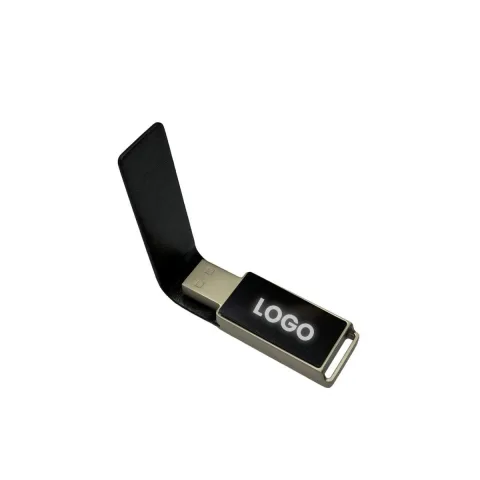 Deri Kapaklı Beyaz Işıklı USB Bellek 32GB