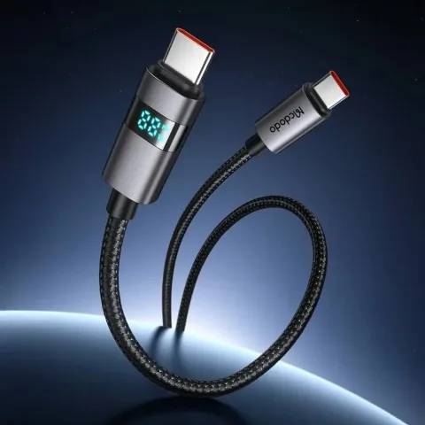 Mcdodo CA-5610 100w Type-c to Type-c Kablo Yatay Led Ekranlı Siyah