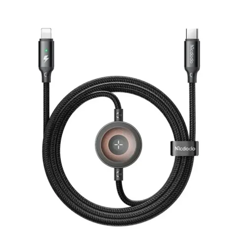 Mcdodo CA-5680 36w 1 Lightning Ve 1 Watch Kablosuz Şarj Kablosu- Siyah