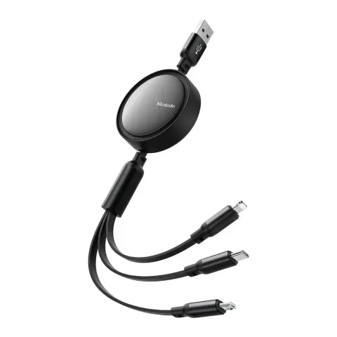 Mcdodo CA-7256 3'ü 1 Arada USB-A to Lightning Micro USB ve Type-C Veri Kablosu 1.2M