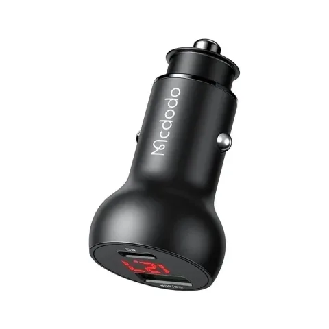 Mcdodo CC-7030 45w 1xtype-c 1xusb Girişli Dijital Göstergeli Araç Çakmak Şarjı - Siyah