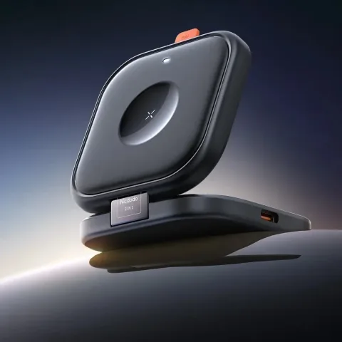 Mcdodo CH-2160 15W 2'si 1 Arada Katlanabilir Manyetik Kablosuz Şarj Standı Siyah
