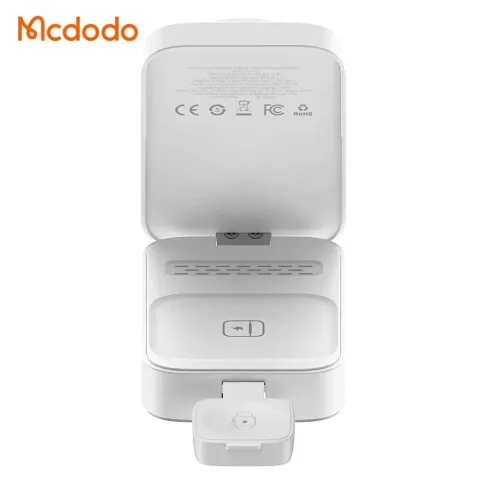 Mcdodo CH-5090 15W 3'ü 1 Arada Katlanabilir Kablosuz Şarj Standı Beyaz